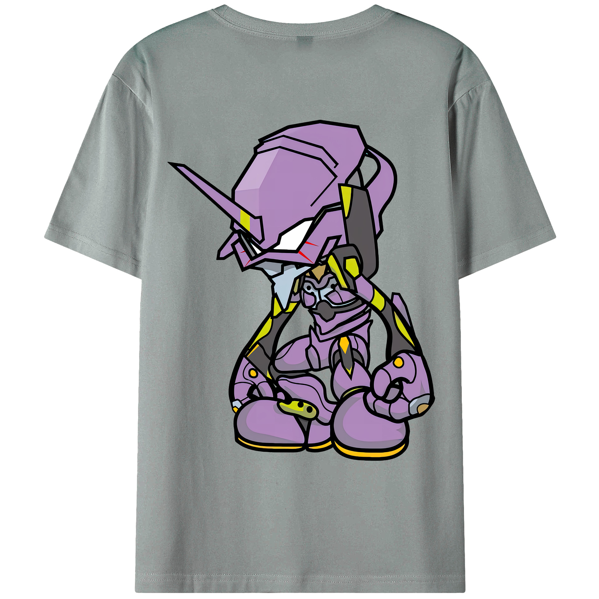 （画像用） EVA 新世紀エヴァンゲリオン 綿100％ メンズ半袖Tシャツ（バックプリント） 通気性